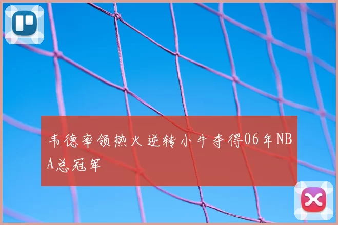 韦德率领热火逆转小牛夺得06年NBA总冠军